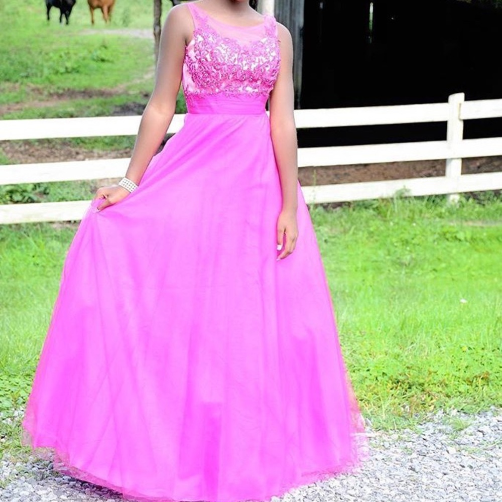 Studio 17 Magenta Gown Layered Bottom 14